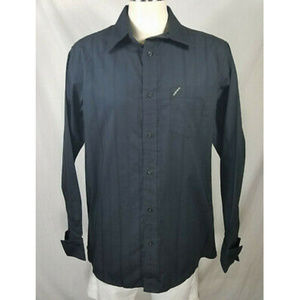 Ecko Black Pinstriped Studs Button Down Shirt